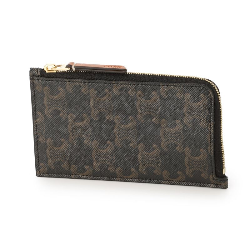 CELINE セリーヌ カードケース/フラグメントケース/LONG ZIPPED CARD HOLDER TRIOMPHE CANVAS トリオンフキャンバス レディース