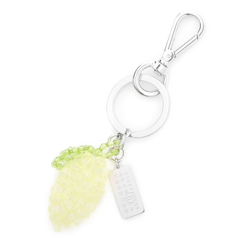 MM6 Maison Margiela エムエム 6 メゾンマルジェラ キーリング/バッグチャームモチーフ/LEMON BEADED NUMERIC KEYRING レモン ビーズ ニューメリック レディース