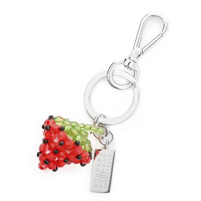MM6 Maison Margiela エムエム 6 メゾンマルジェラ キーリング/バッグチャームモチーフ/STRAWBRRY BEADED NUMERIC KEYRING ストロベリー ビーズ ニューメリック レディース
