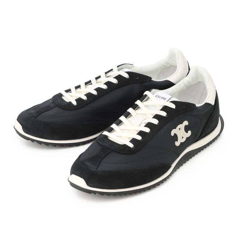 CELINE セリーヌ スニーカー/RACER SNEAKER トリオンフロゴ付き CELINE レーサー レースアップ ロースニーカー【大きいサイズあり】 メンズ