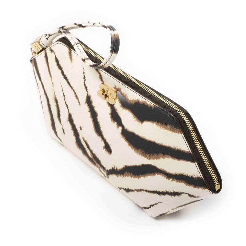 GANNI ガニー ポーチ/Bou Make up Pouch Grained ポーチ ゼブラ バタフライロゴ レディース