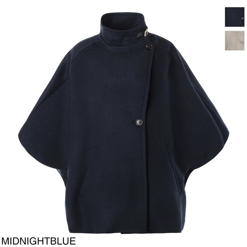 現行✨マックスマーラ　リバーポンチョ　ケープコート　イタリア製　ネイビー　S レディース・ブランド一覧,□ M,MAX MARA | モダンブルー