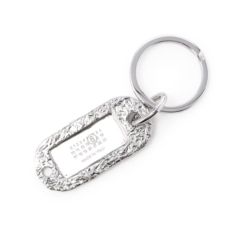 【訳あり】【アウトレット】MM6 Maison Margiela エムエム 6 メゾンマルジェラ キーリング/バッグチャームシルバー/SILVER FOIL KEYRING レディース