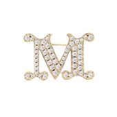 マックスマーラ　M字型クリスタルブローチ 訳あり】【アウトレット】Max Mara マックスマーラ ブローチ/FACELLA