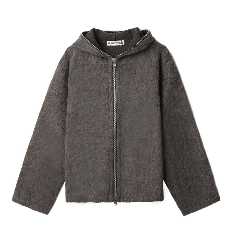 OUR LEGACY アワーレガシー ジップアップ パーカ/フーディ/FULL ZIP HOOD フルジップ ヘアリーウール モヘアニット メンズ