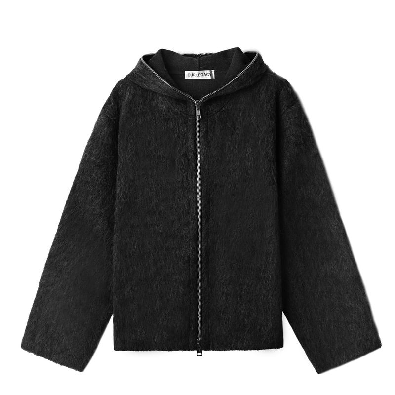 OUR LEGACY アワーレガシー ジップアップ パーカ/フーディ/FULL ZIP HOOD フルジップ ヘアリーウール モヘアニット メンズ
