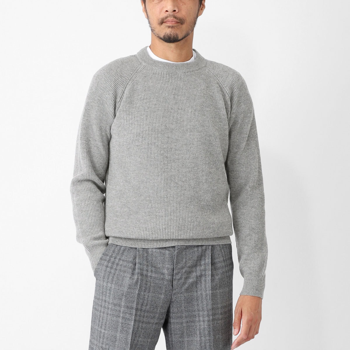 FILIPPO DE LAURENTIIS フィリッポ デ ローレンティス クルーネックニット/CREWNECK SWEATER LS カシミア混ウール【大きいサイズあり】 メンズ