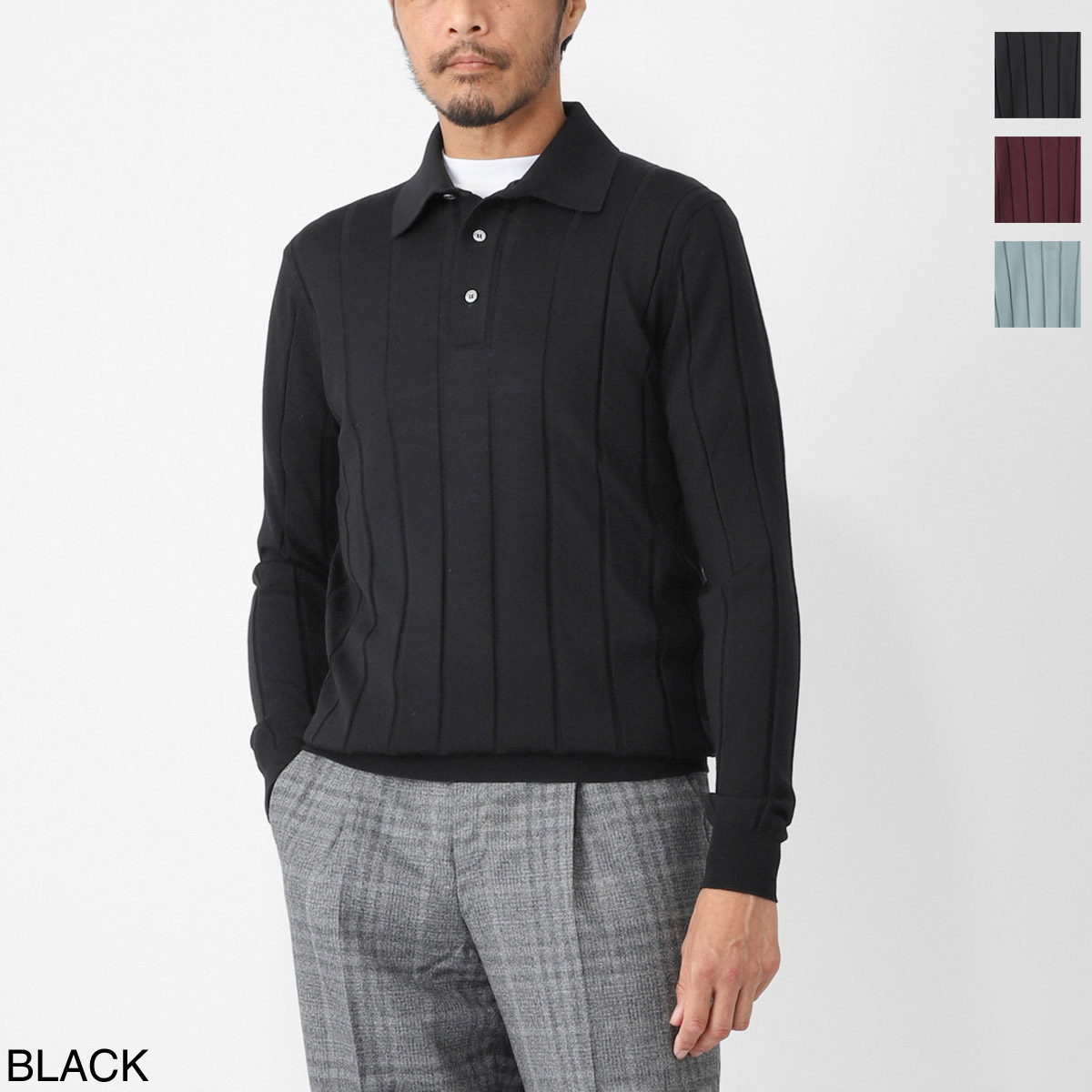 FILIPPO DE LAURENTIIS フィリッポ デ ローレンティス 長袖ニットポロシャツ/ポロセーター/POLO SWEATER LS【大きいサイズあり】 メンズ