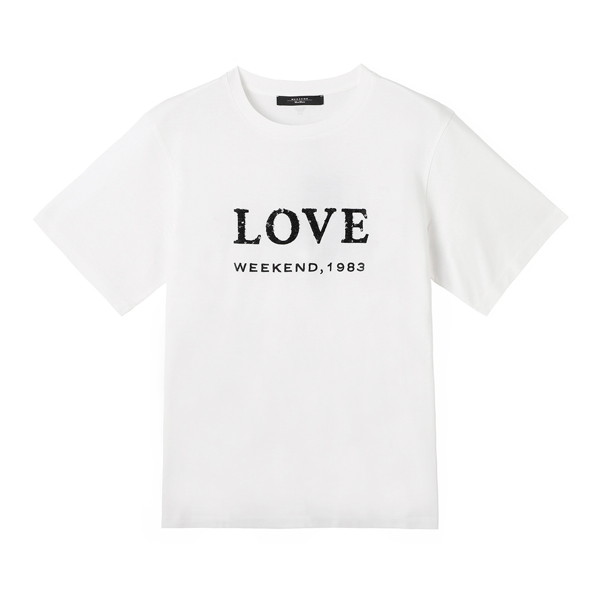【訳あり】【アウトレット】WEEKEND Max Mara ウィークエンドマックスマーラ クルーネックTシャツ/AGILE アジレ ロゴ スパンコール レディース