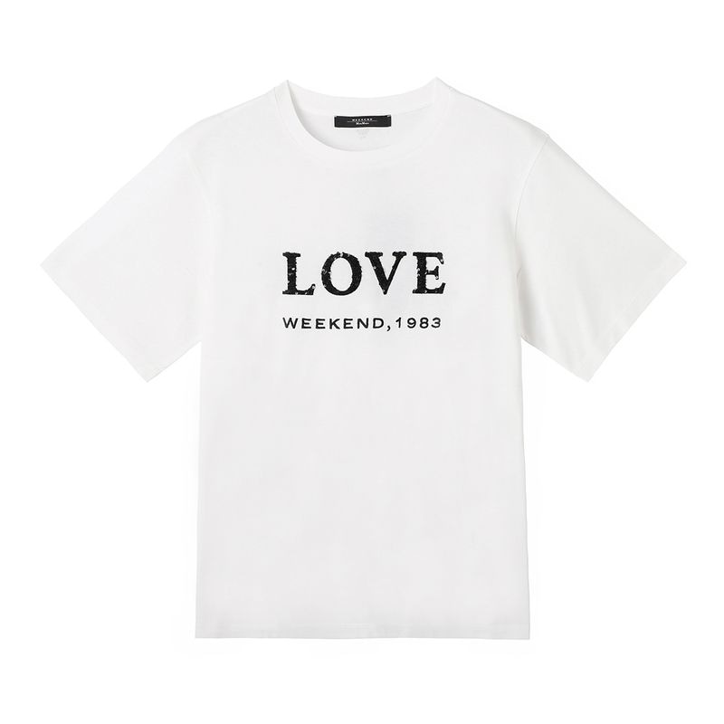 【訳あり】【アウトレット】WEEKEND Max Mara ウィークエンドマックスマーラ クルーネックTシャツ/AGILE アジレ ロゴ スパンコール レディース