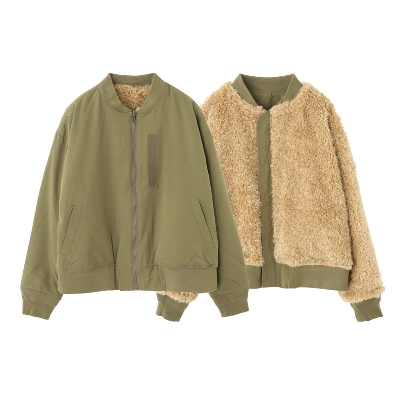 LANCER CLOTHING CORPORATION ランサー クロージング コーポレーション ボアジャケット/リバーシブルジャケット ボアブルゾン/FAUX BOA MILITARY MA-1 【国内正規品】 レディース