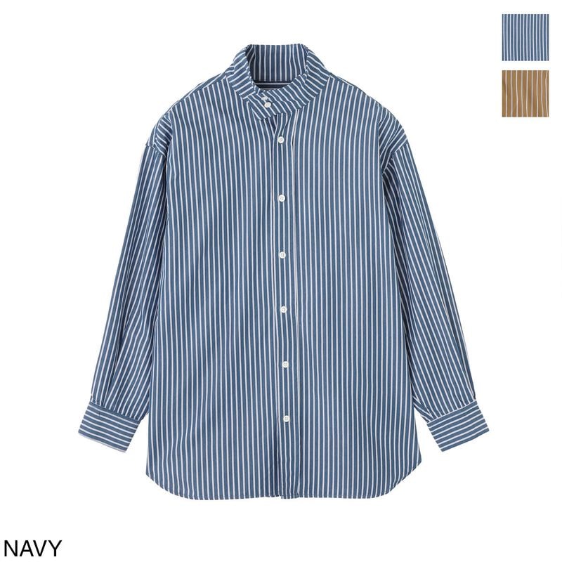 LANCER CLOTHING CORPORATION ランサー クロージング コーポレーション カジュアルシャツ/スタンドカラーシャツ/ストライプシャツ バンドカラー 【国内正規品】 レディース