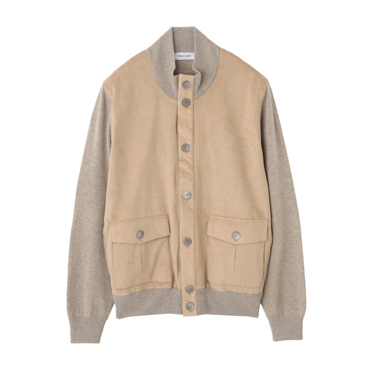 Gran Sasso グランサッソ ニットブルゾン/JACKET C/ALCANTARA アルカンターラ スタンドカラー【大きいサイズあり】 メンズ