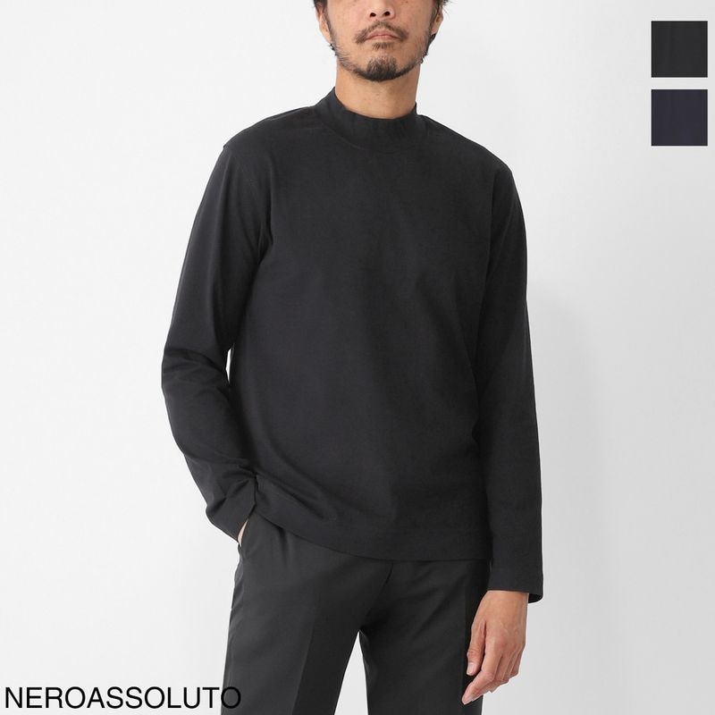 CIRCOLO 1901 チルコロ モックネック 長袖カットソー/ハイネック ロングスリーブTシャツ/CASHMERE TOUCH JERSEY カシミヤタッチ ジャージー メンズ