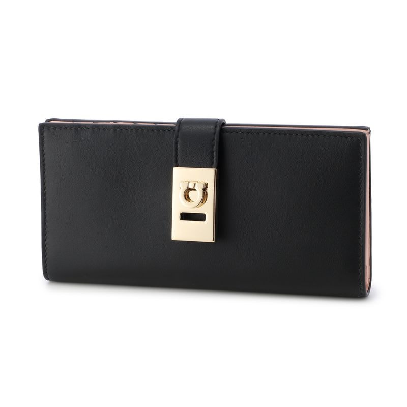 FERRAGAMO フェラガモ 長財布 小銭入れ付き/HUG CONTINENTAL ハグ バイカラー レディース