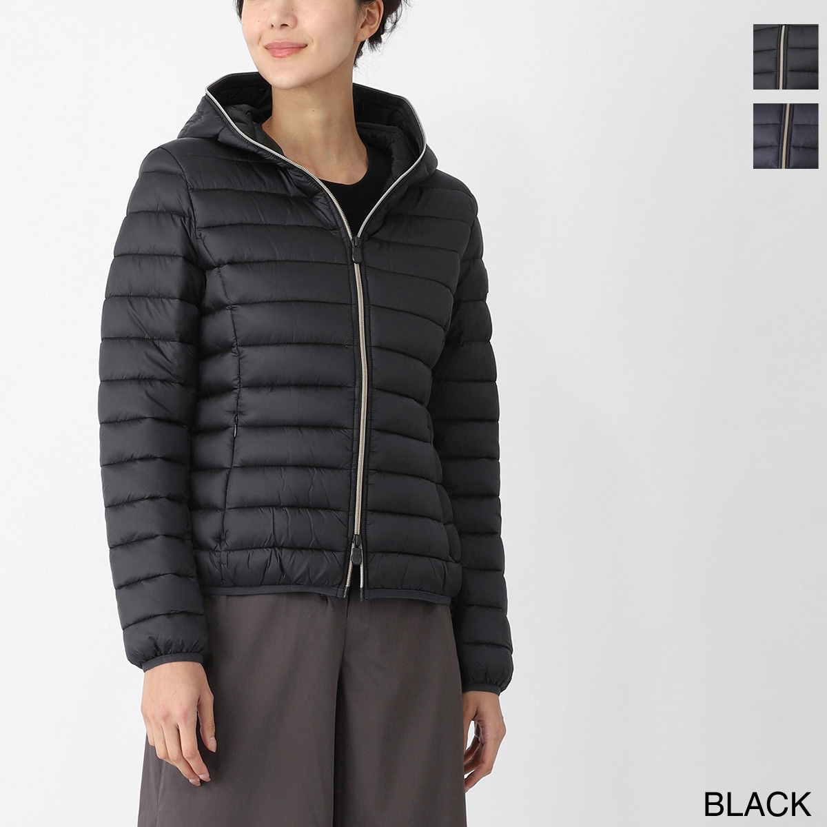 SAVE THE DUCK セーブザダック エコダウンジャケット/中綿ジャケット/ALEXIS アレクシス ショート丈 パッカブル仕様 撥水 レディース