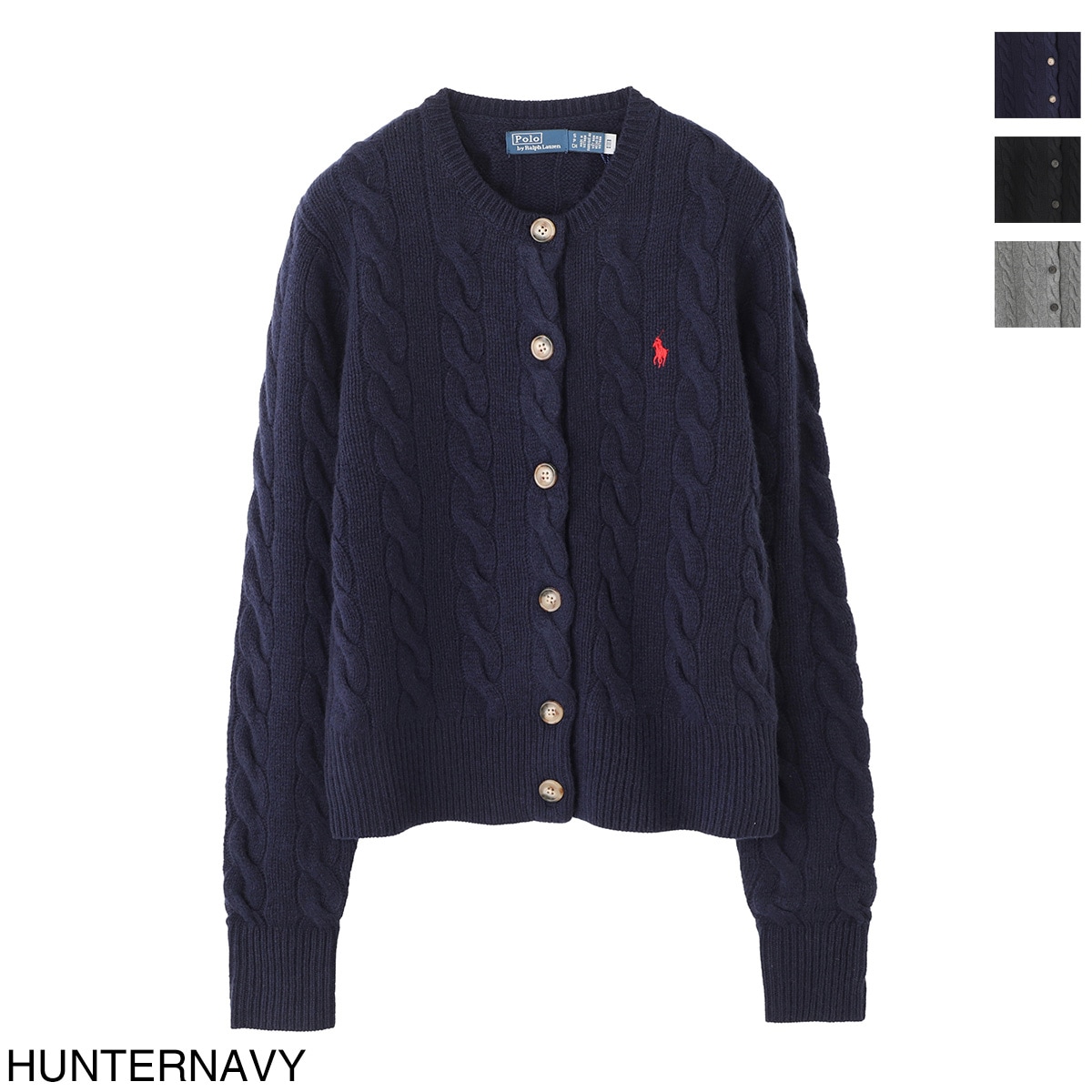 POLO RALPH LAUREN ポロラルフローレン クルーネック カーディガン/ケーブルニット ウールカシミヤ カーディガン レディース