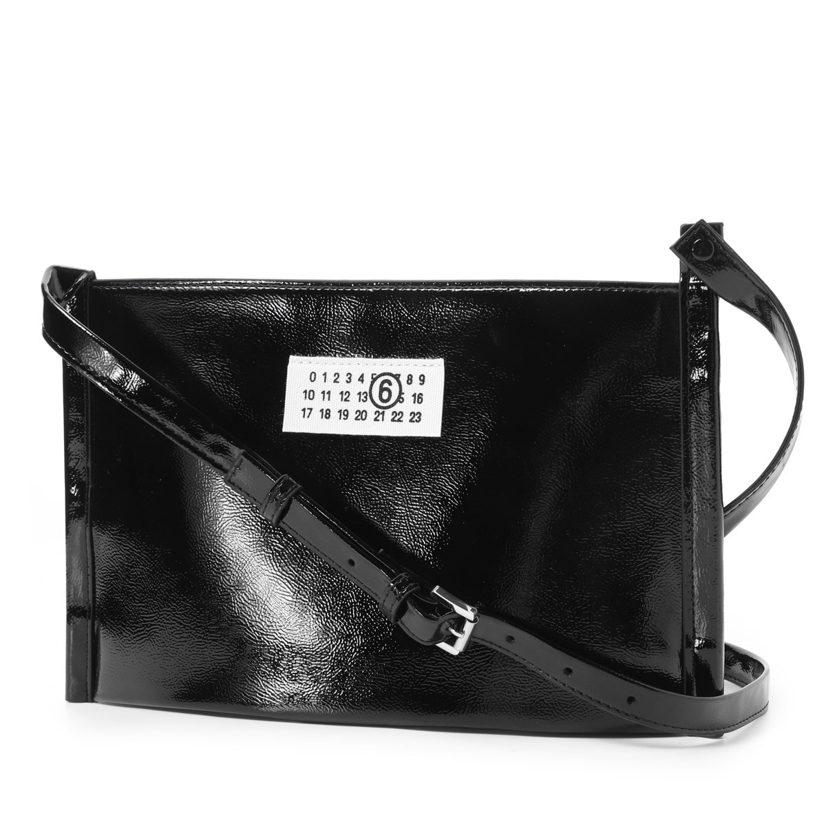 MM6 Maison Margiela エムエム 6 メゾンマルジェラ ショルダーバッグ/キッズ ガールズ ポシェット/ロゴパッチ パテント ミニバッグ