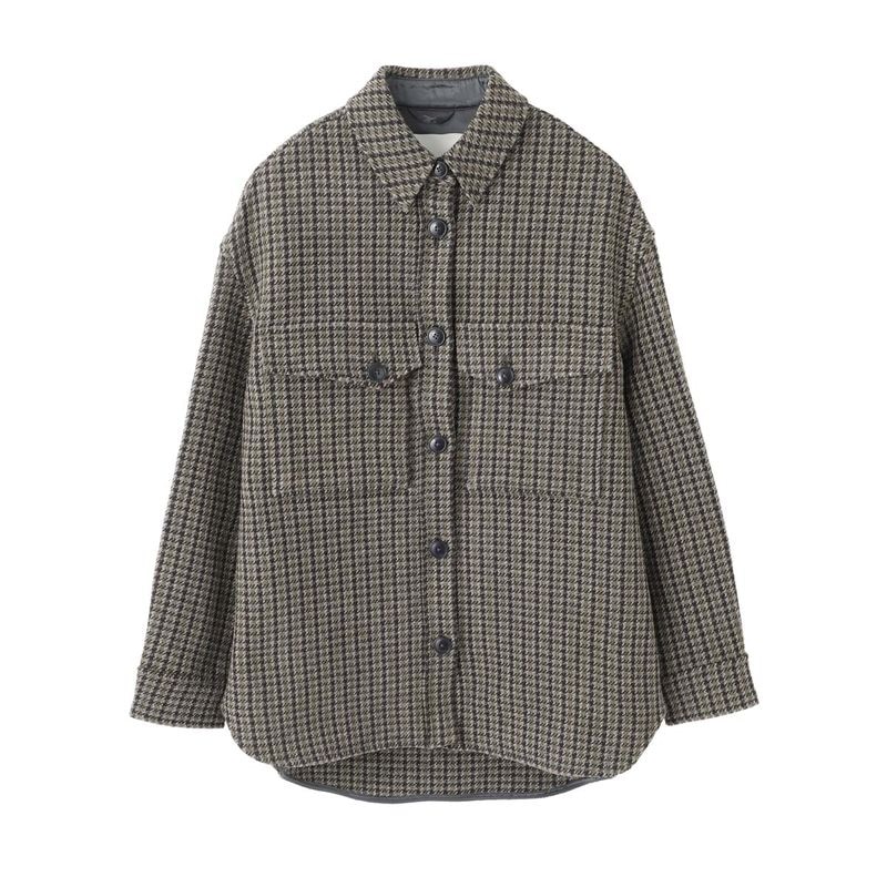 CLOSED クローズド シャツジャケット/Oversize shacket Wool blend check レディース