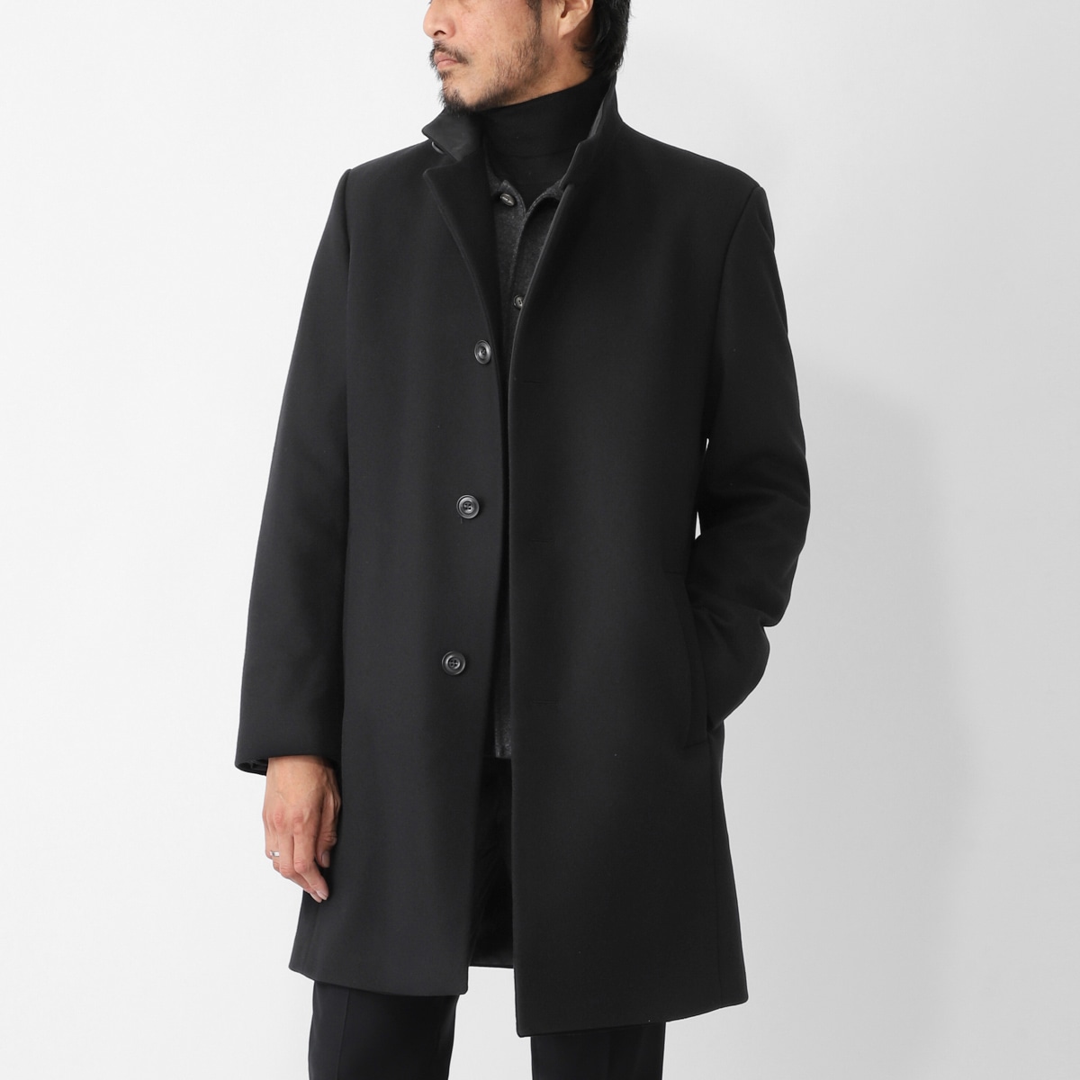 HUGO HUGOBOSS ヒューゴヒューゴボス ウールコート/スタンドカラーコート/mintrax2641 50569223 バージンウールブレンド スタンドカラー【大きいサイズあり】 メンズ