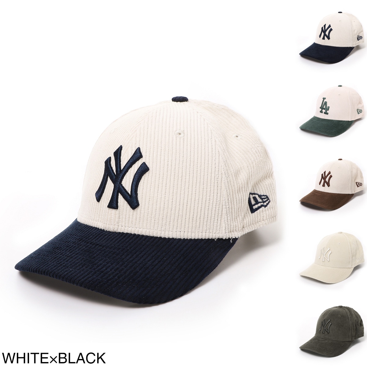 NEW ERA ニューエラ ベースボールキャップ/帽子/9FORTY M-Crown Adjustable Cap コーデュロイ ニューヨーク・ヤンキース ロサンゼルス・ドジャース メンズ