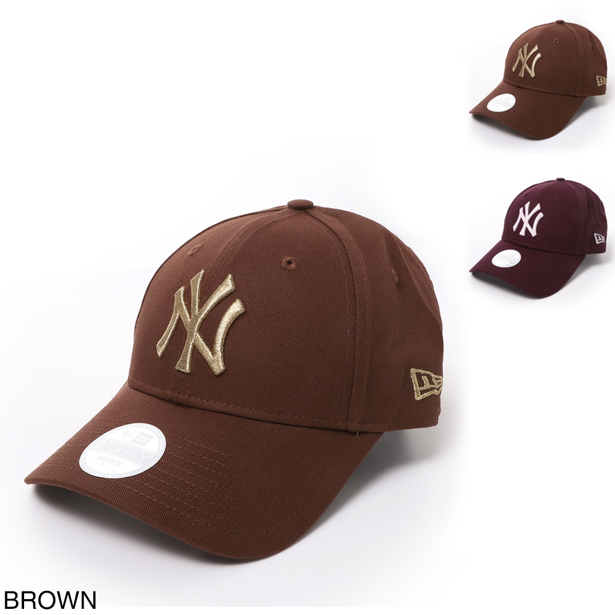 NEW ERA ニューエラ ベースボールキャップ/帽子/9FORTY Adjustable Cap New York Yankees ニューヨーク・ヤンキース メタリックロゴ レディース