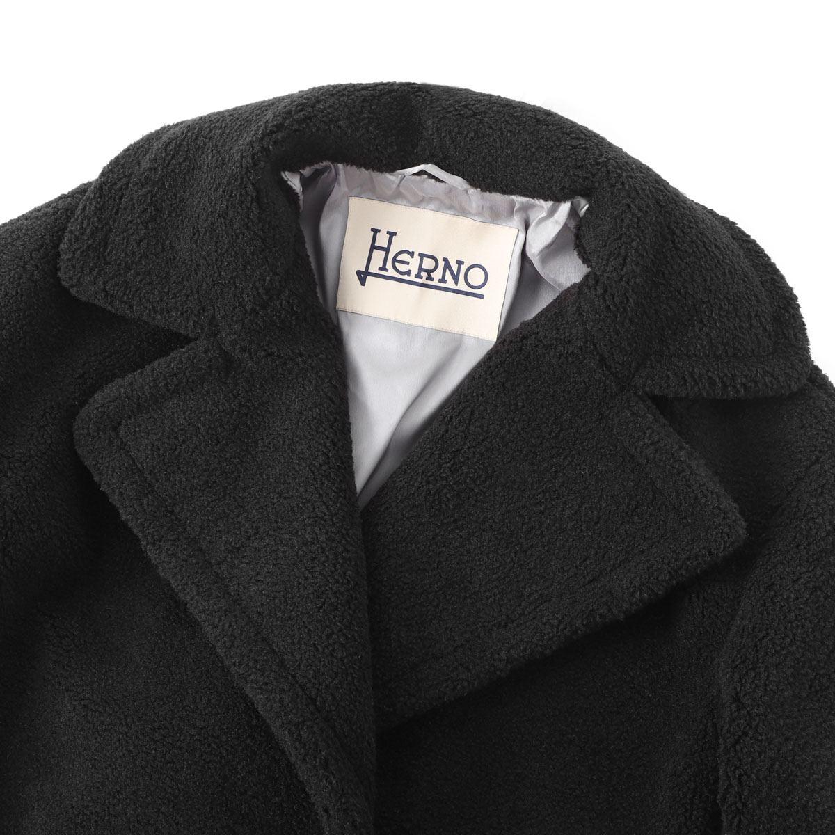 HERNO ヘルノ ダブルブレストコート/MELANGE TEDDY【大きいサイズあり