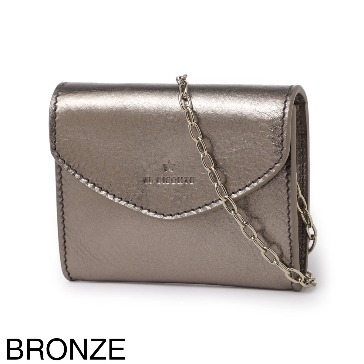【1万円均一】【アウトレット】IL BISONTE イルビゾンテ チェーン付きカードケース/CARD CASE BIGALLO