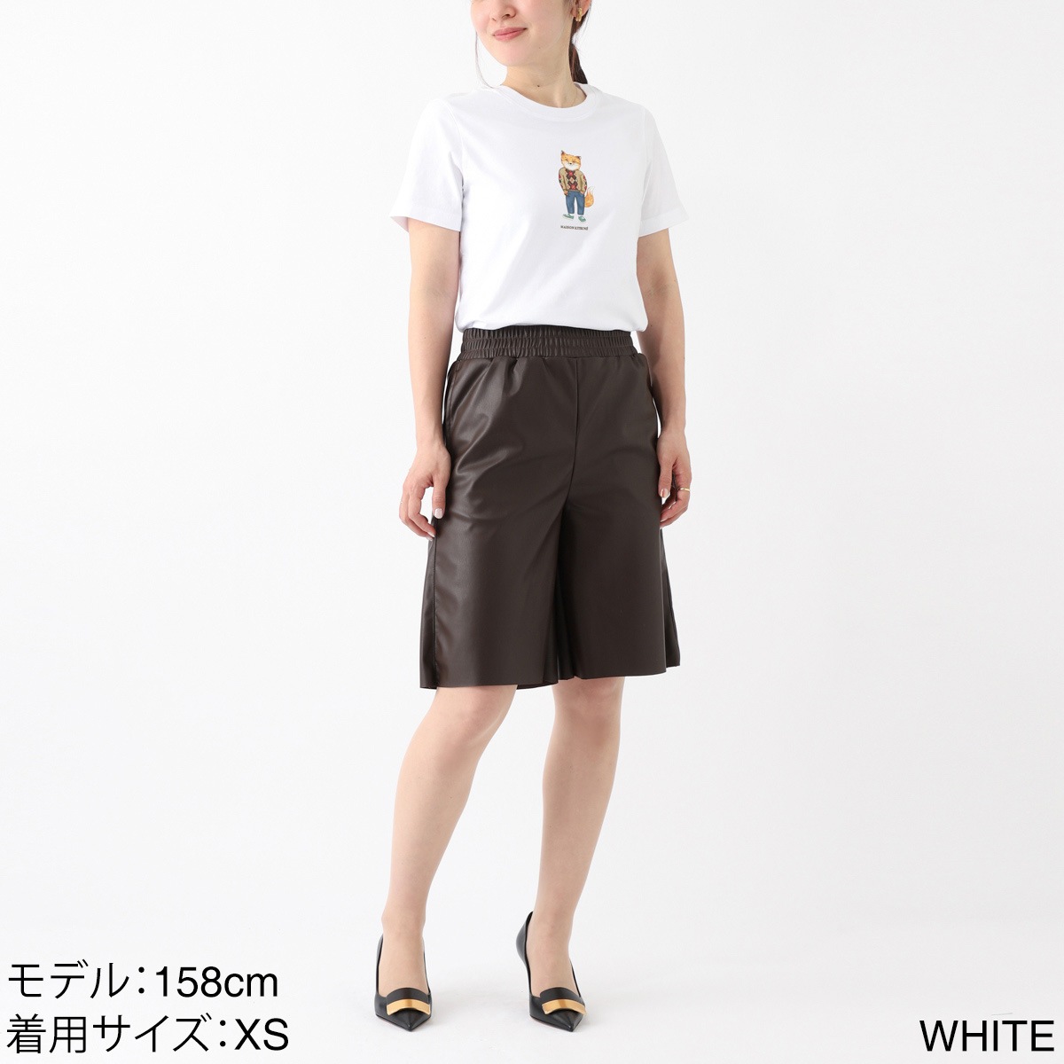 【アウトレット】『ネコポス対応(1点まで)』MAISON KITSUNE メゾンキツネ クルーネックTシャツ/DRESSED FOX REGULAR TEE-SHIRT レディース