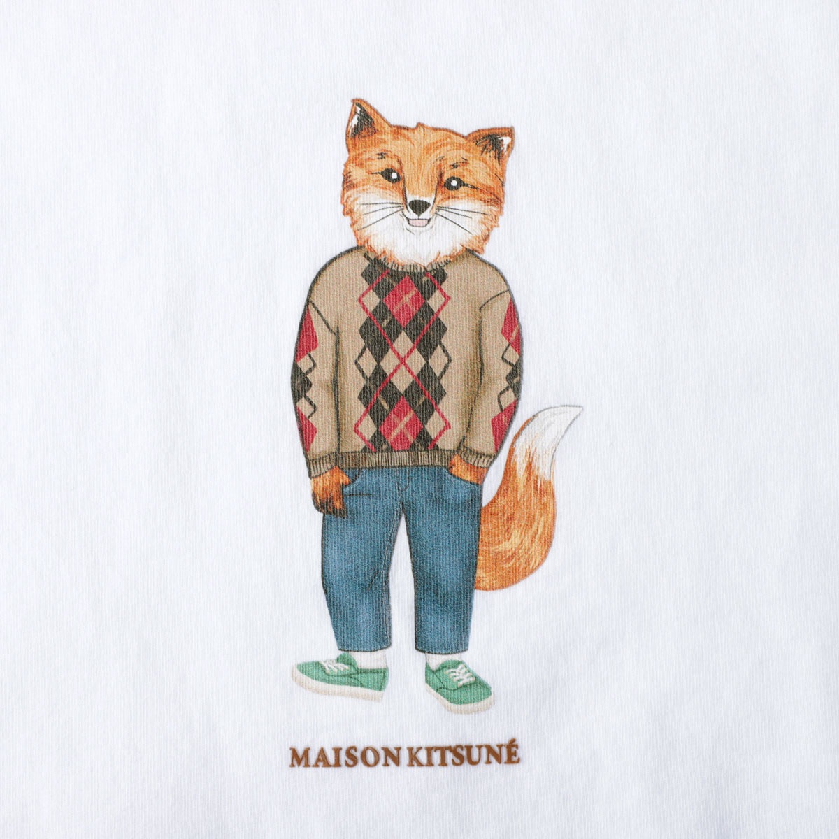 【アウトレット】『ネコポス対応(1点まで)』MAISON KITSUNE メゾンキツネ クルーネックTシャツ/DRESSED FOX REGULAR TEE-SHIRT レディース