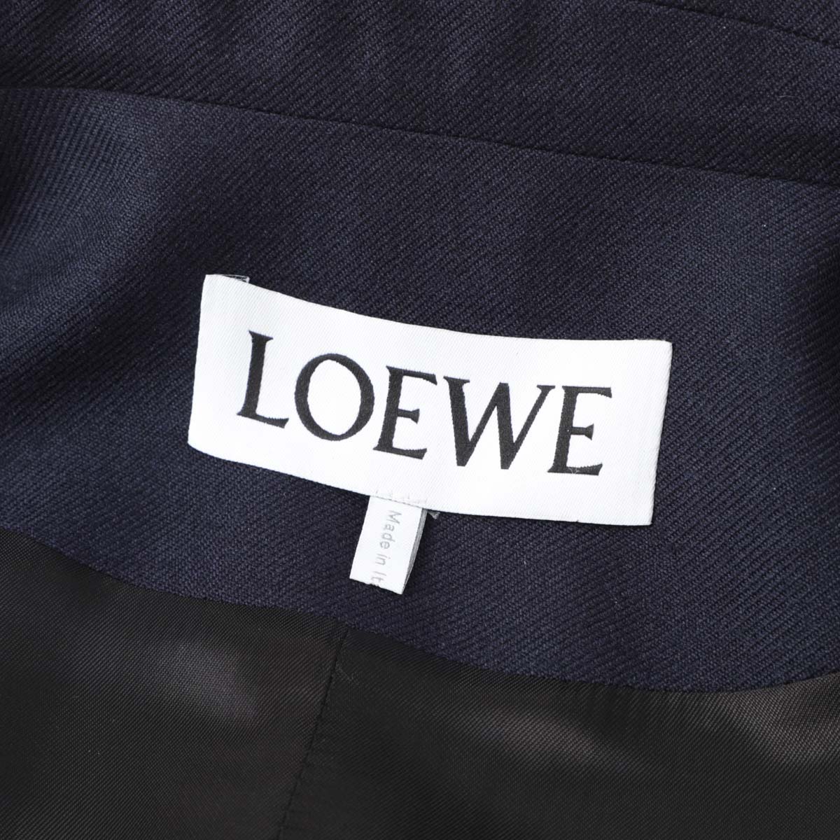 LOEWE 直営店 フード付きジャケット タフタ＆シルク混紡 ドレープ ジャケット（コットン&シルク） ブラック - LOEWE