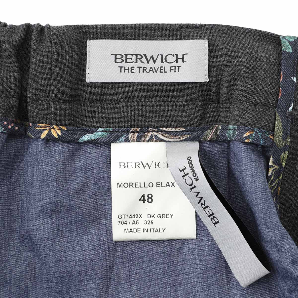 BERWICH ベルウィッチ ノープリーツ スラックス/ウールパンツ/MORELLO ELAX WOOL POLY STRETCH メンズ