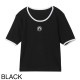 MARINE SERRE マリーン セル クルーネックTシャツ/MOON LOGO JERSEY CROPPED TOP クロップド丈 リンガー レディース