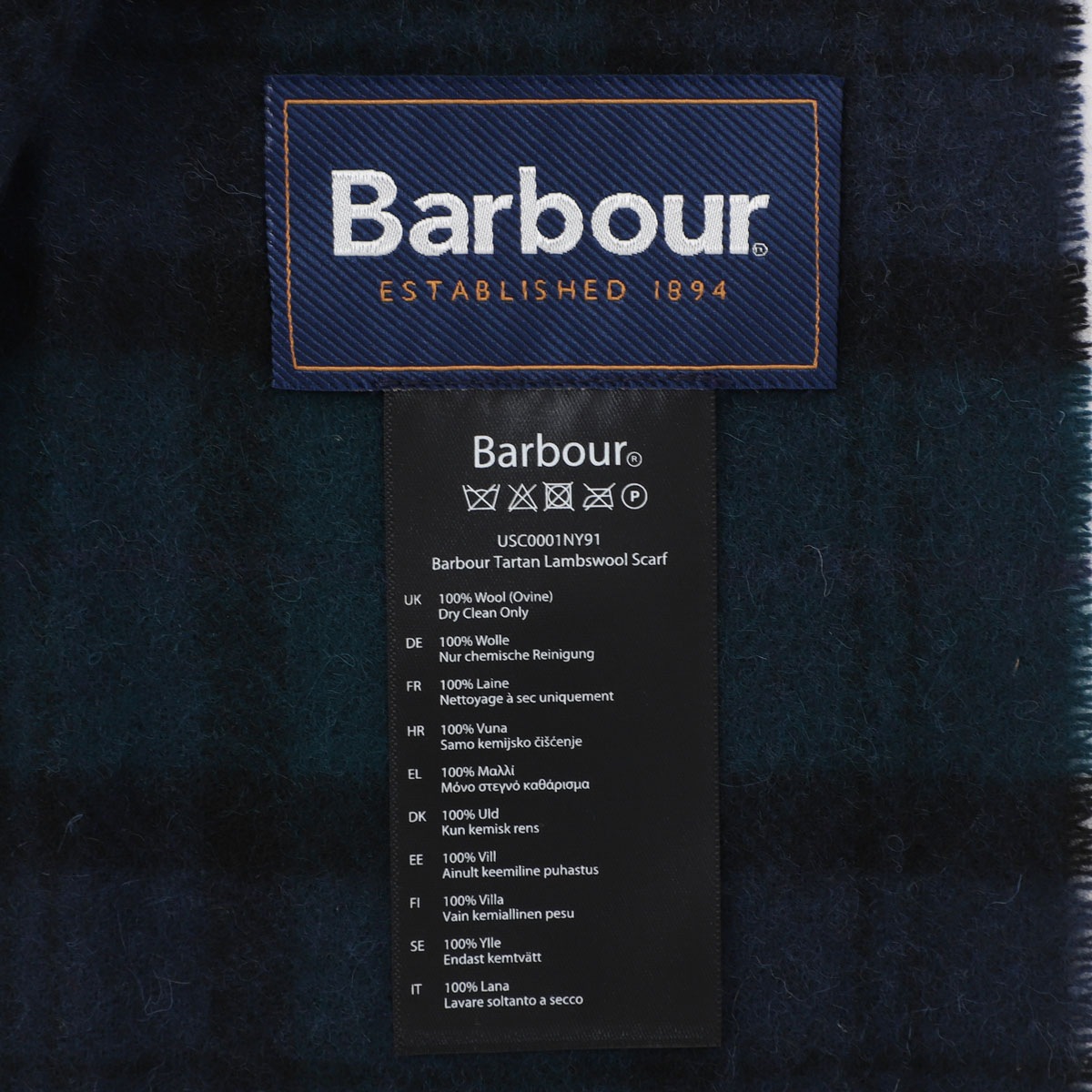 『ネコポス対応(1点まで)』Barbour バブアー マフラー/BARBOUR TARTAN LAMBSWOOL