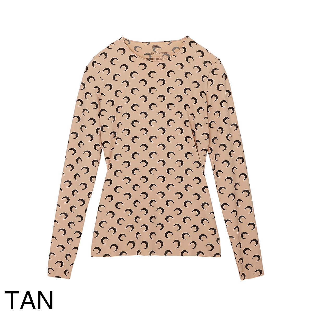MARINE SERRE マリーン セル クルーネック長袖カットソー/MOON PRINTED