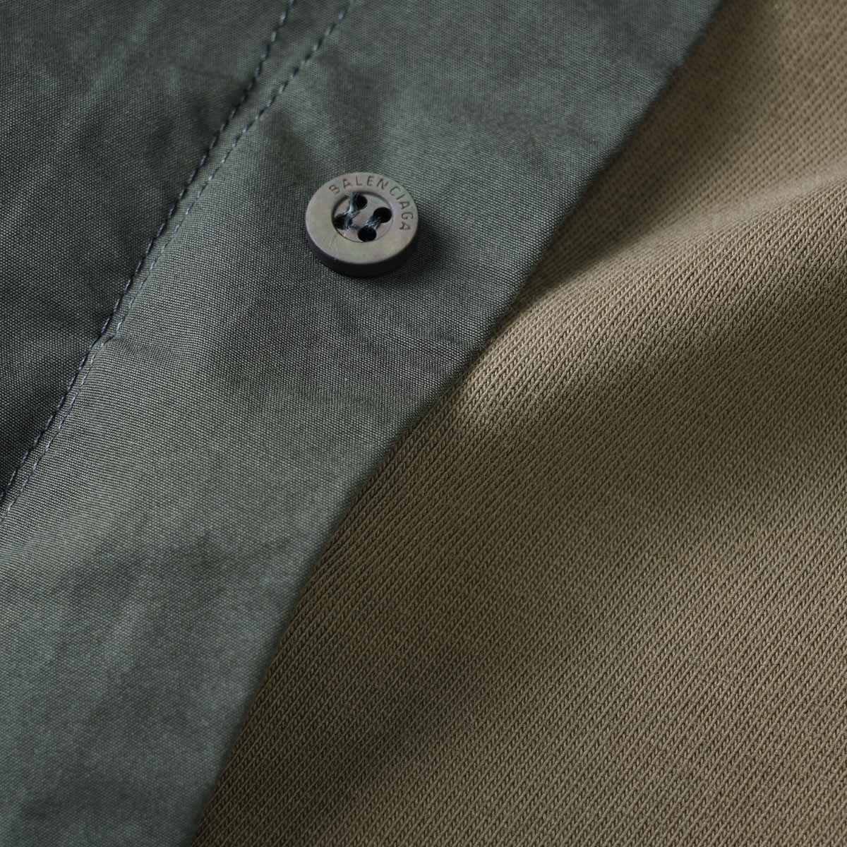 BALENCIAGA バレンシアガ オープンカラーシャツ/BB ICON TROMPE LOEIL