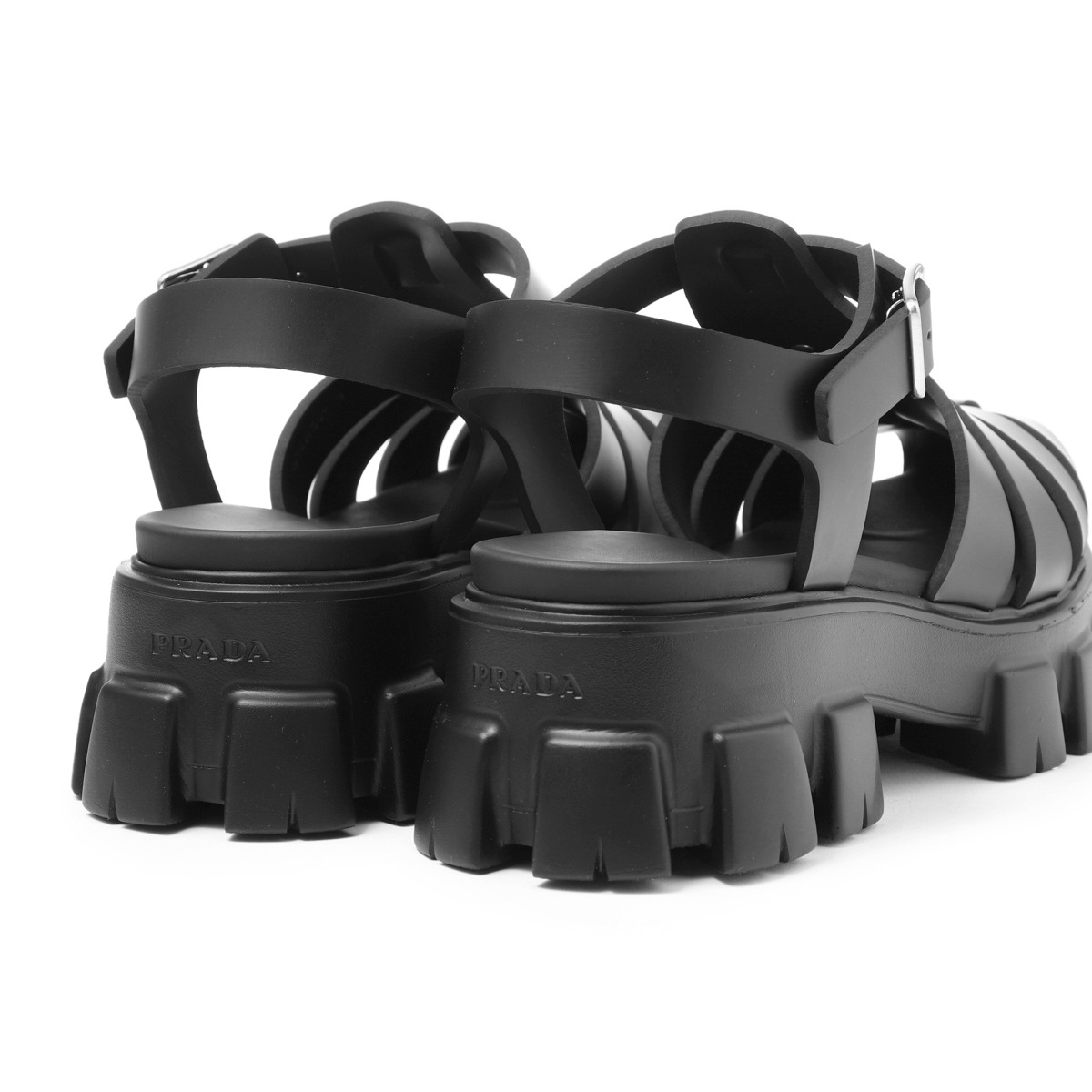 PRADA ブラウン ネイビー サンダルプラダサイズ6.(1/2) PRADA ブラウン ネイビー サンダルプラダサイズ6.(1/2) PRADA