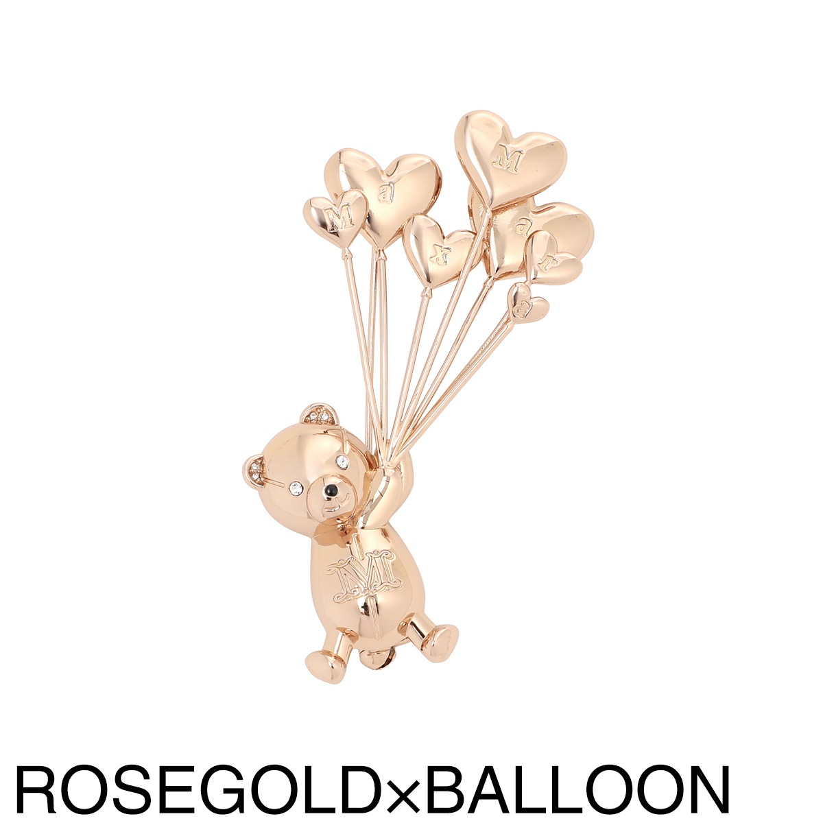Max Mara マックスマーラ ブローチ/SHINY シャイニー クリスタル Mロゴ ベア 熊 TEDDYBROOCH ピンバッジ レディース