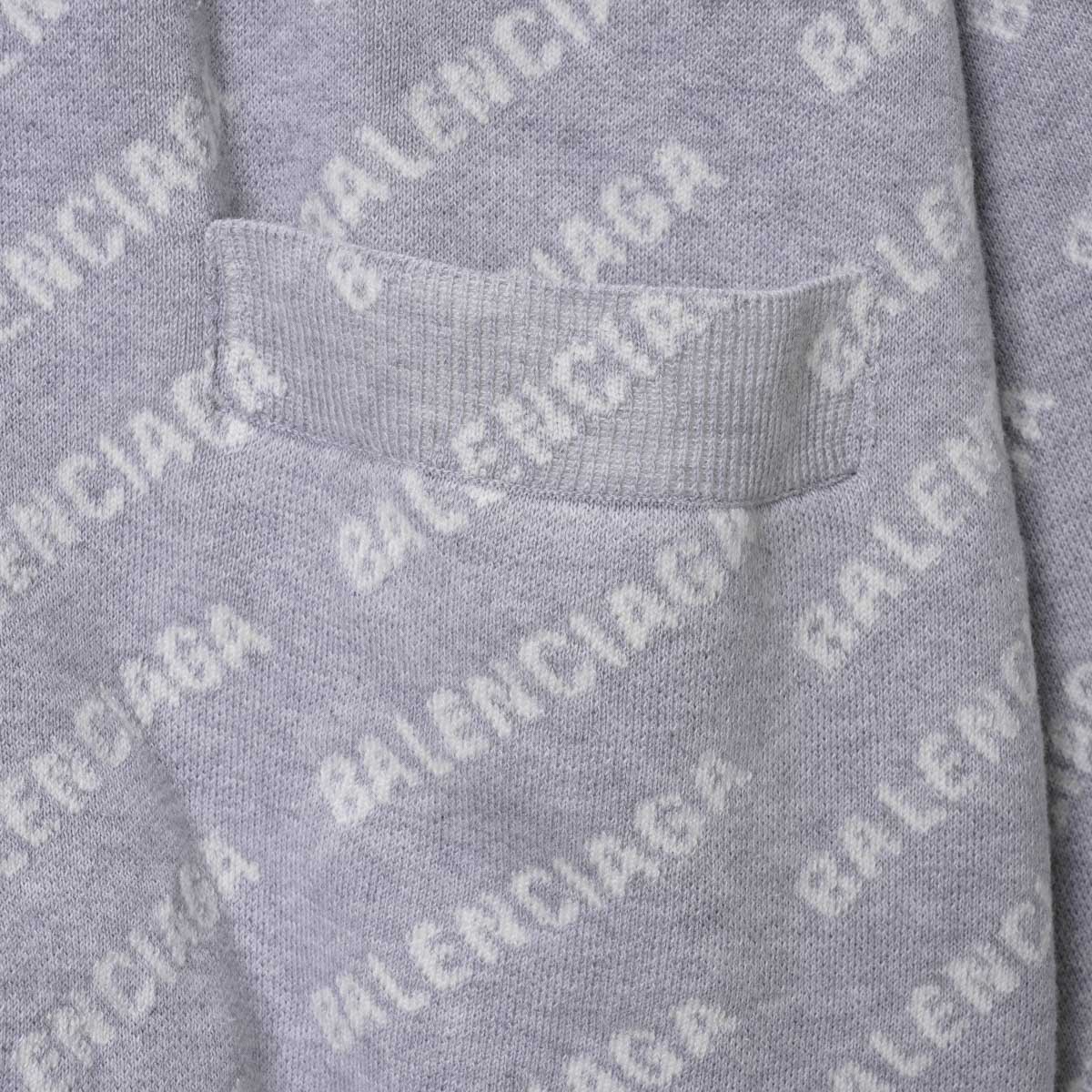 【アウトレット】【ラスト1点】BALENCIAGA バレンシアガ カーディガン/Vネック カーディガン/MINI ALLOVER LOGO