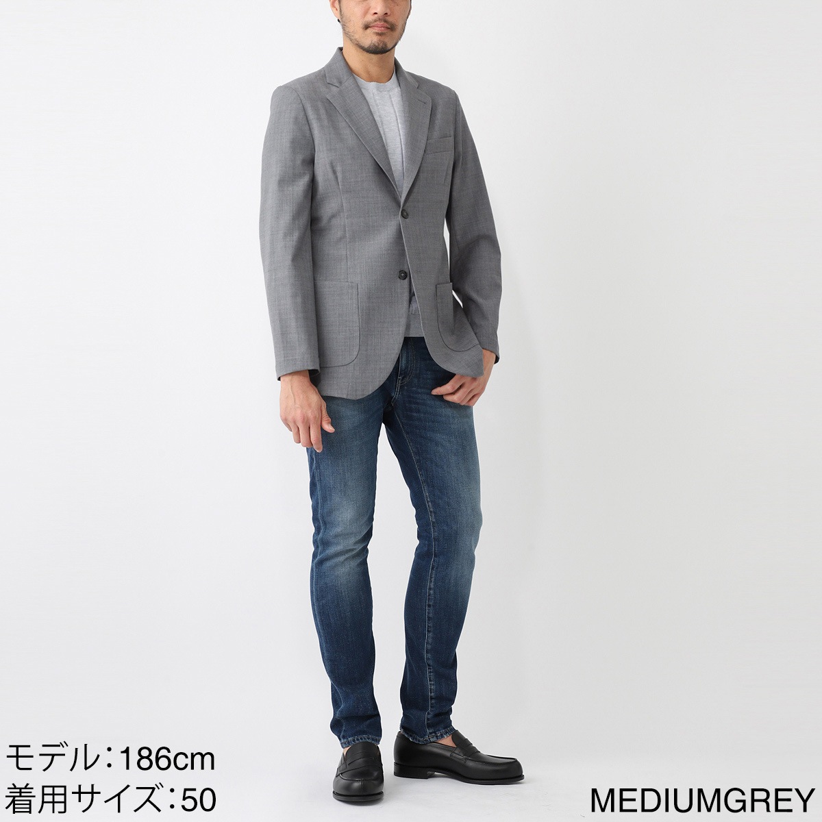 GIAB'S ARCHIVIO ジャブス アルキヴィオ 2つボタン イージージャケット/シングルジャケット/STROZZI/L【大きいサイズあり】 メンズ