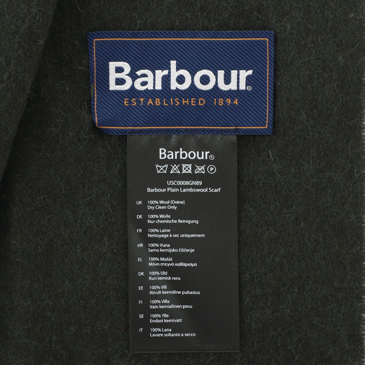 『ネコポス対応(1点まで)』Barbour バブアー マフラー/BARBOUR PLAIN LAMBSWOOL SCARF