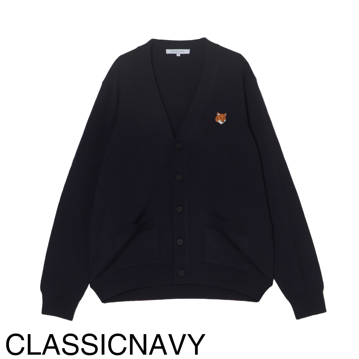 j*p様 maison KITSUNE メゾンキツネ カーディガン MAISON KITSUNE メゾンキツネ Vネック カーディガン/FOX HEAD PATCH