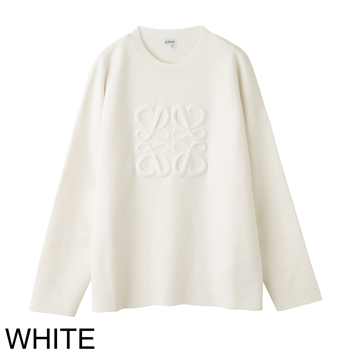 【FLOP】LOEWE ポケットクルーネックニット(White) LOEWE ポケットクルーネックニット(White)