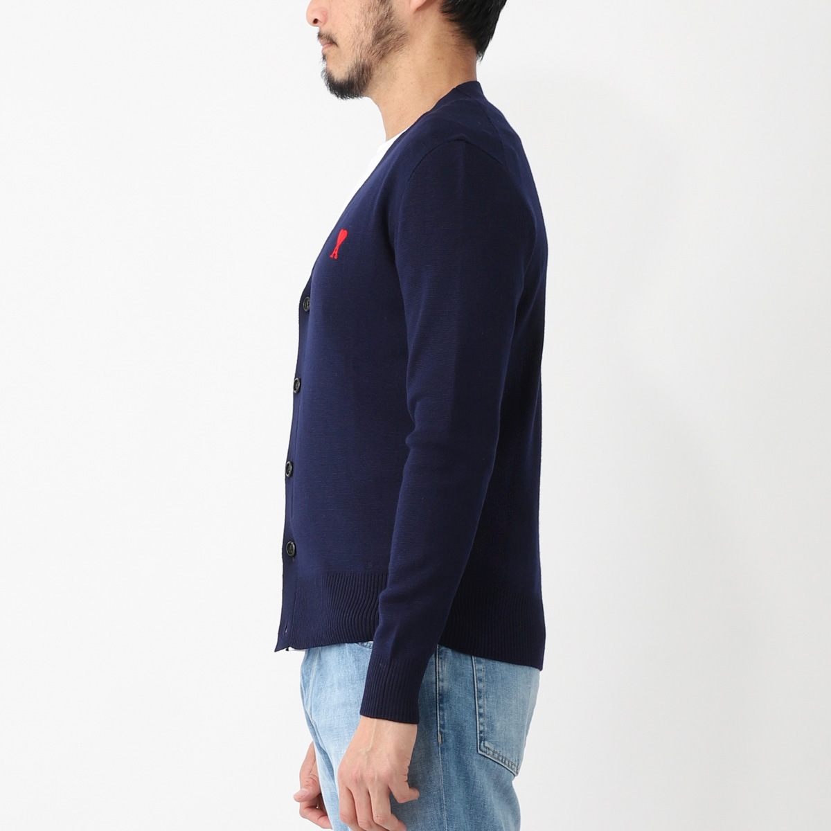 3万円均一】AMI アミ Vネック カーディガン/SMALL RED AMI DE COEUR