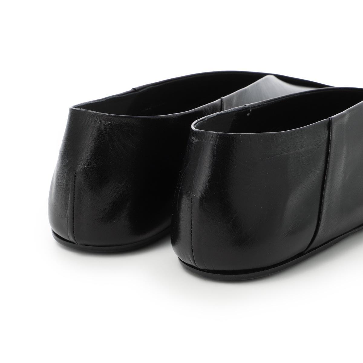 JIL SANDER ブラック フラットシューズ 追跡あり☆Jil Sander☆レザーフラットシューズ バレリーナ (Jil