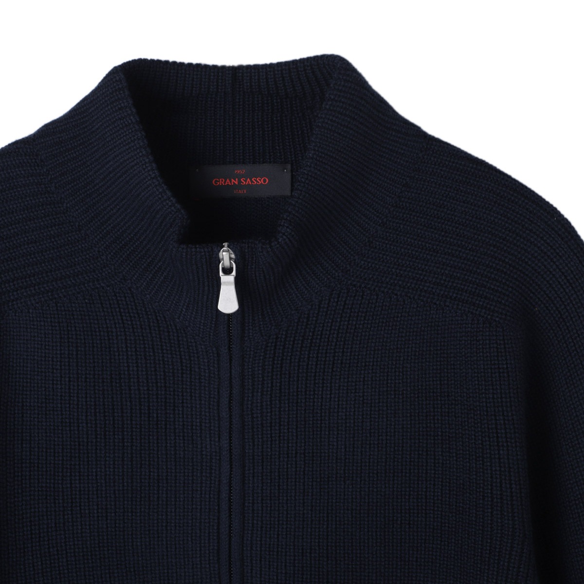 グランサッソ/Gran Sasso ジップアップニット　ブラック52 Gran Sasso（グランサッソ） グランサッソ / ヴァージンウール100