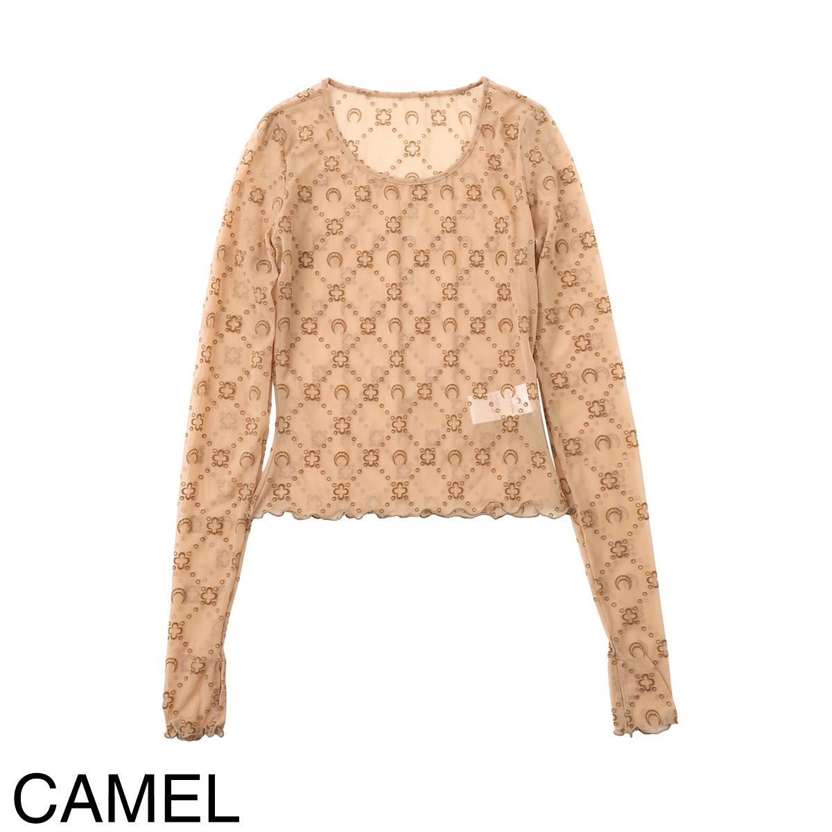 Marine Serre マリーンセル ムーン トップス ブラウン Mサイズ MARINE SERRE（マリーンセル） マリーン セル カットソー Second Skin