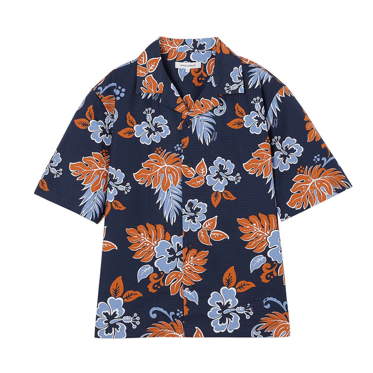 【希少】MAISON KITSUNE メゾンキツネ 総柄シャツ 半袖 アウトレット】MAISON KITSUNE メゾンキツネ 半袖シャツ/半袖オープン