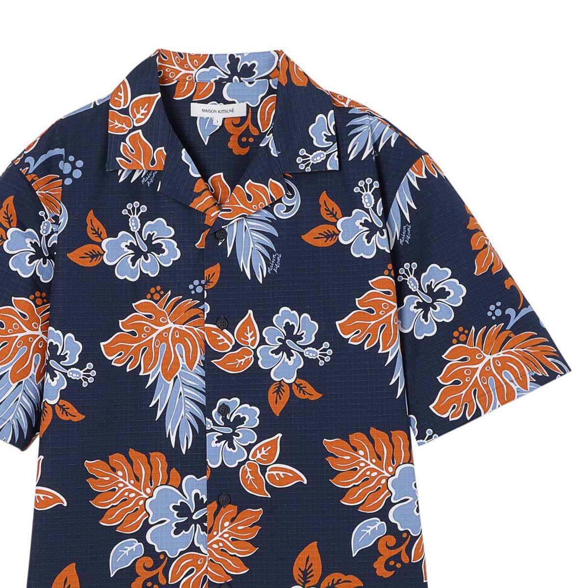 【希少】MAISON KITSUNE メゾンキツネ 総柄シャツ 半袖 アウトレット】MAISON KITSUNE メゾンキツネ 半袖シャツ/半袖オープン