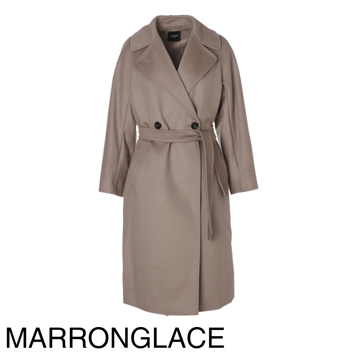 MaxMara★ピュアバージンウール100％★ダブルブレストロングコート★38 レジナ] ピュア ヴァージンウール ダブルブレスト コート, black | Max